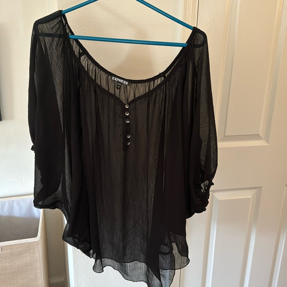 Flowy, black/sheer blouse